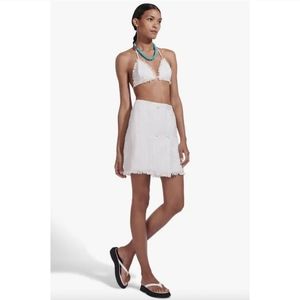 STAUD Fortuna Tweed Skirt Fog Gray 16